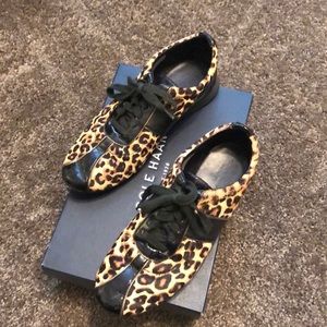 Cole haan fur and leather sneakers